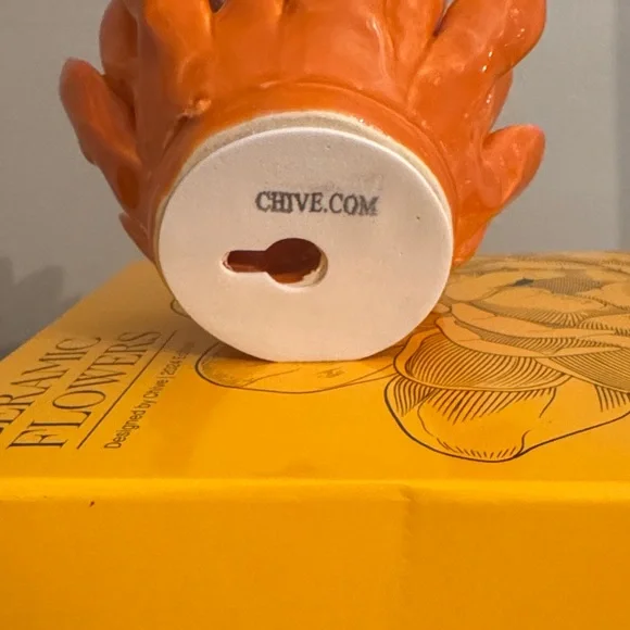 Vibrant Orange Dahlia Ceramic Flower Sculpture by Chive - Picture 4 of 12